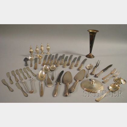 Group of Mixed Sterling and Coin Silver Flatware and Table Items