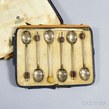 Five Asprey Sterling Silver Demitasse Spoons
