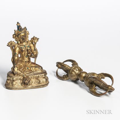 Two Gilt-bronze Buddhist Items