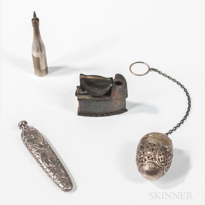 Three Silver Accessories and a Sad Iron-form Pencil Sharpener