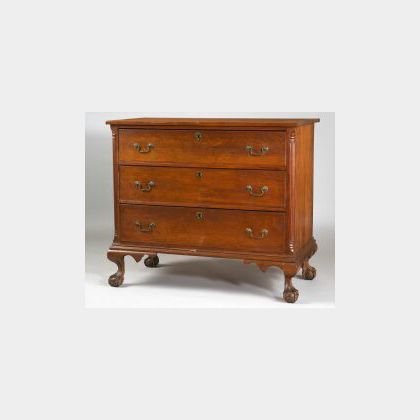 Chippendale Cherry Carved Chest of Drawers