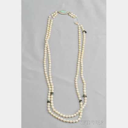 Natural Pearl Double-strand Necklace