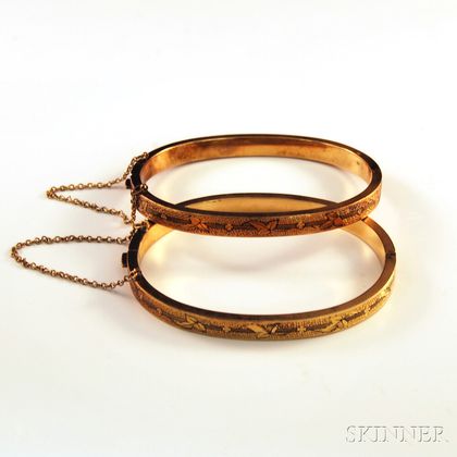 Pair of Victorian 14kt Gold Child's Bracelets