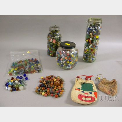Collection of Glass and Clay Marbles