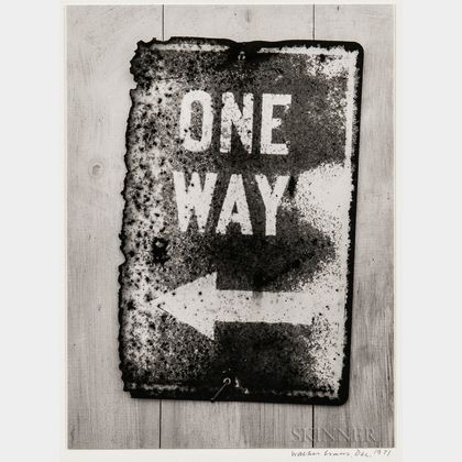 Walker Evans (American, 1903-1975) Street Sign
