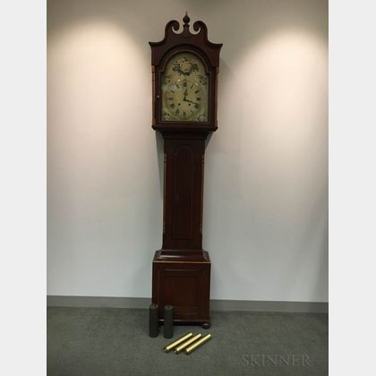 German Painted Pine Tall Case Clock