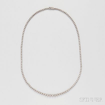 18kt White Gold and Diamond Riviere Necklace