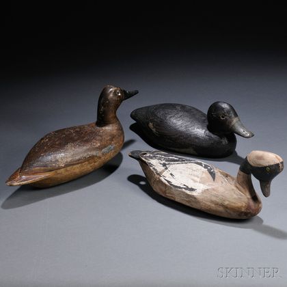 Three Small Carved and Painted Duck Decoys
