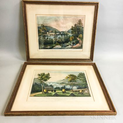 Two Framed Currier & Ives Hand-colored West Point Lithographs