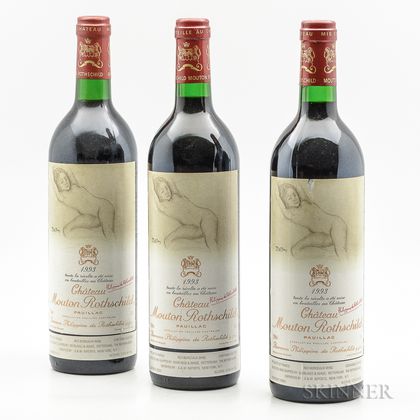 Chateau Mouton Rothschild 1993, 3 bottles 