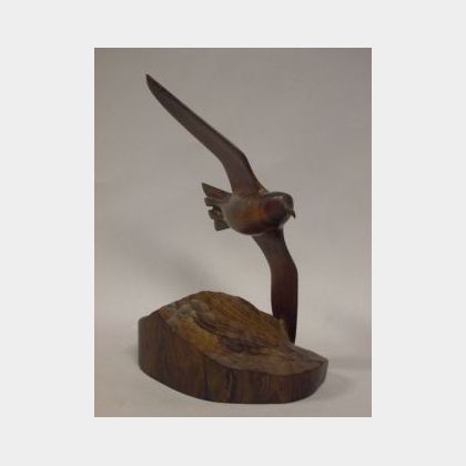 Harry Raymond Tyler Carved Rosewood Shore Bird Sculpture