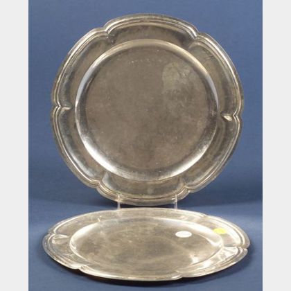 Pair of .900 Silver Service Plates