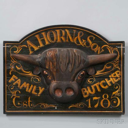 A. Horn and Son Family Butcher Sign 