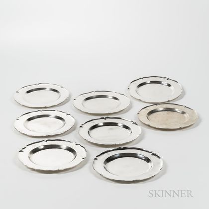 Eight Sterling Silver Chargers