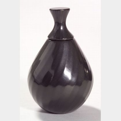 Contemporary Southwest Blackware Lidded Jar