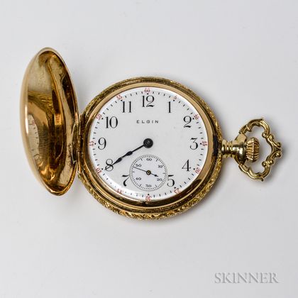 Elgin 14kt Gold Hunter-case Pocket Watch