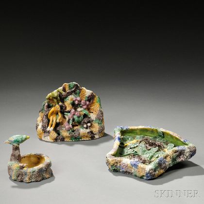 Three Enameled Ceramics