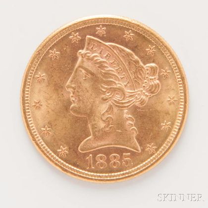 1885-S $5 Liberty Head Gold Coin