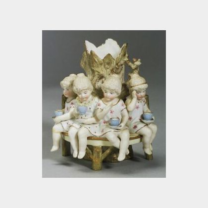 Parian-Bisque Vase with Four Children