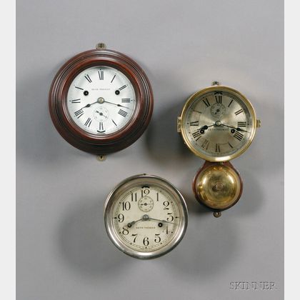 Three Seth Thomas Ship's Bell Wall Clocks