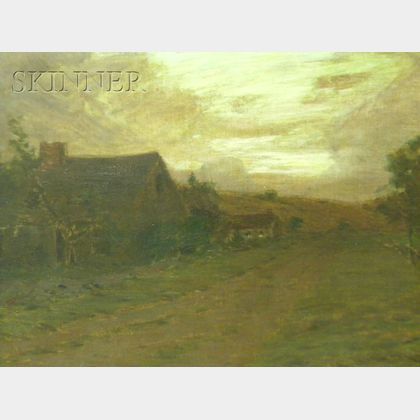 Leonard Ochtman (American, 1854-1934) Sunset Landscape