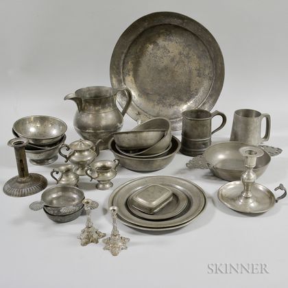 Group of Pewter Tableware Items