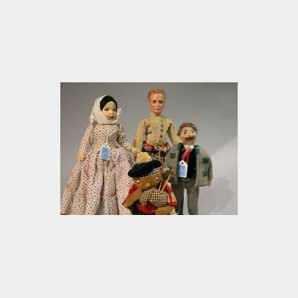 Lot of Four Character Dolls