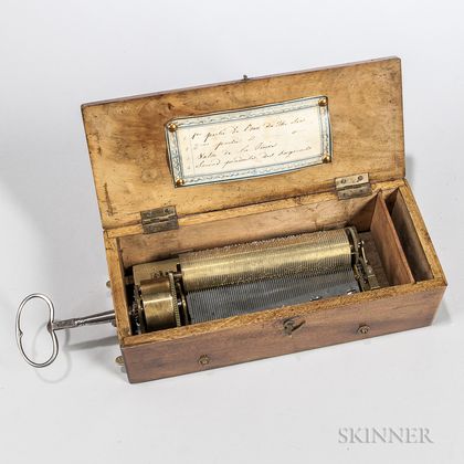 Small Four-tune Key-wind Cylinder Musical Box