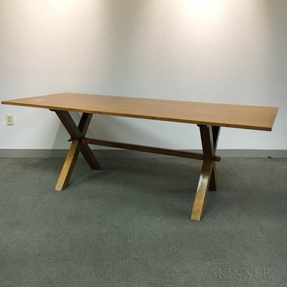 Large Wallace Nutting Maple Sawbuck Table
