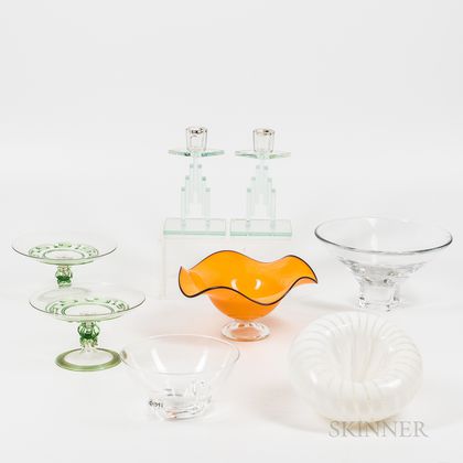 Eight Pieces of Contemporary Art Glass