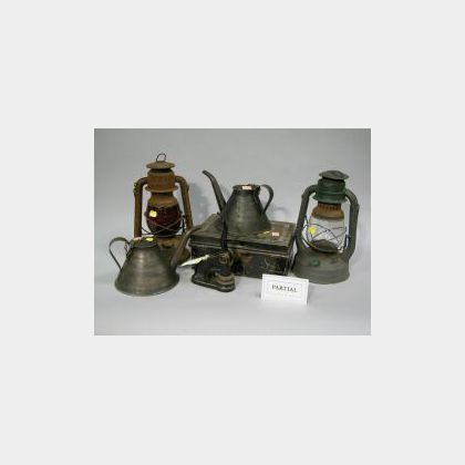 Twenty-two Pieces of Industrial and Business Tinware