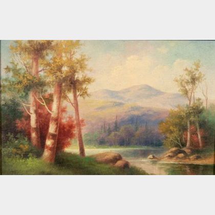 Lot of Two American Landscapes Including: George McConnell (American, 1852-1929),Mountain Lake; American School, 19th/20th Century, Op