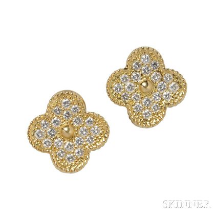 VAN CLEEF & ARPELS 'MAGIC ALHAMBRA' DIAMOND EARRINGS, | Christie's