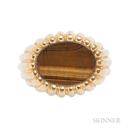 18kt Gold and Tiger's-eye Ring