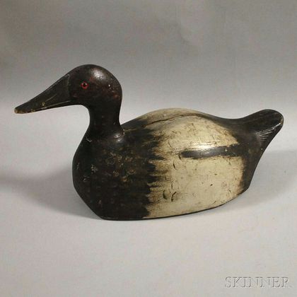 Carved and Painted Canvasback Duck Decoy