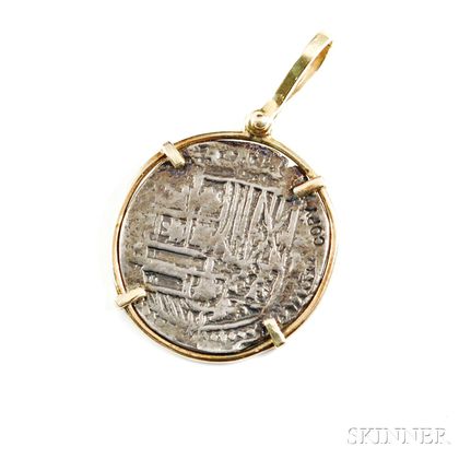 Copy of an Ancient Coin Pendant in 14kt Gold Setting