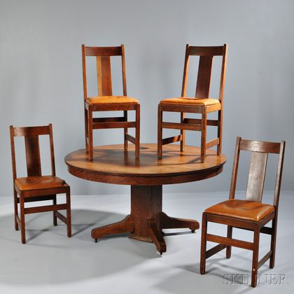 Lifetime Oak Table and Four Chairs