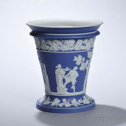 Large Wedgwood Dark Blue Jasper Dip Vase