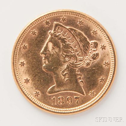 1897 $5 Liberty Head Gold Coin