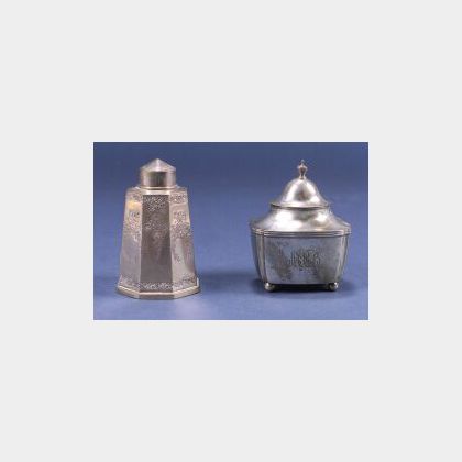 Two Small Sterling Tea Caddies