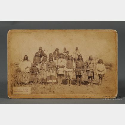 C.S. Fly (American, 1849-1901) Imperial Cabinet Card Photograph of Members of Geronimo's Band