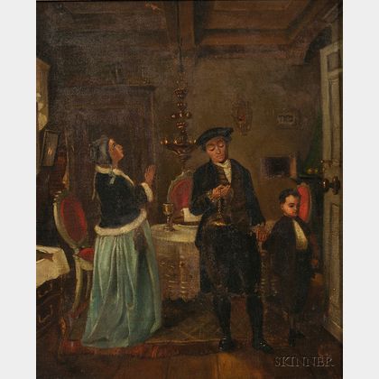 After Moritz Daniel Oppenheim (German, 1800-1882) Lot of Two Works: Seder (The Passover Meal)