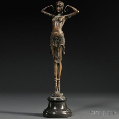After Demetre H. Chiparus (Romanian, 1886-1947) Bronze Figure of an Art Deco Dancer