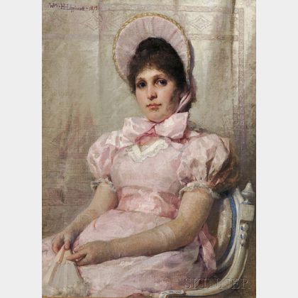 William Henry Lippincott (American, 1849-1920) Portrait of a Seated Woman in Pink