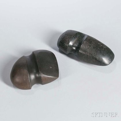 Two Prehistoric Polished Stone Axe Heads.