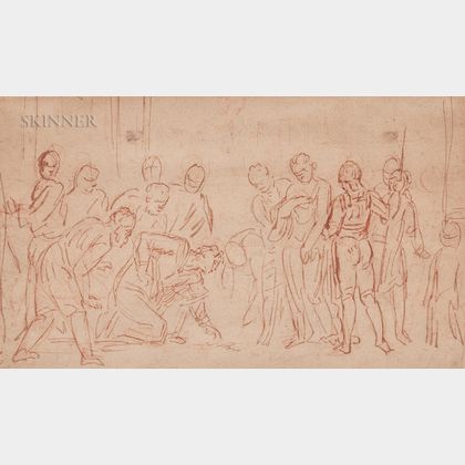 European School, 18th/19th Century Sketch of Soldiers Gambling or Casting Lots