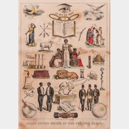 Currier & Ives Lithograph "Grand United Order of Odd-Fellows Chart,"