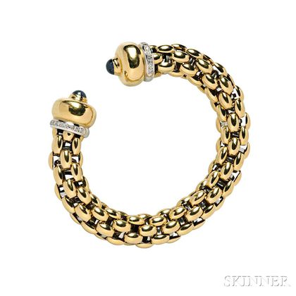 18kt Gold, Diamond, and Sapphire Bracelet