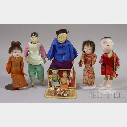 Group of Gofun Dolls