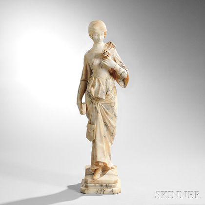 Italian School, Late 19th/Early 20th Century Alabaster Figure of a Renaissance Woman